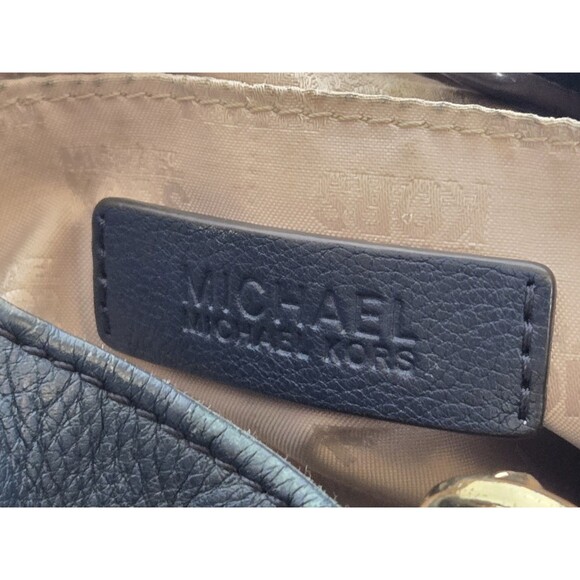 Michael Kors Womens Bag  Tote Shoulder Fulton Blue Pebbled Leather - Picture 7 of 9